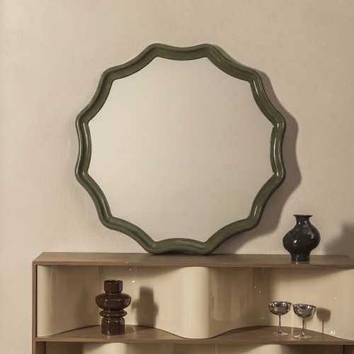 Lustro wiszące Luppo, 100 cm, zielono-szare, glossy