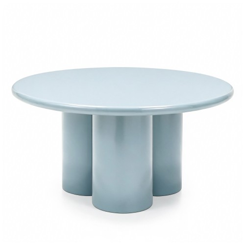 Stolik kawowy Everett 80 cm, błękitny/szary, glossy