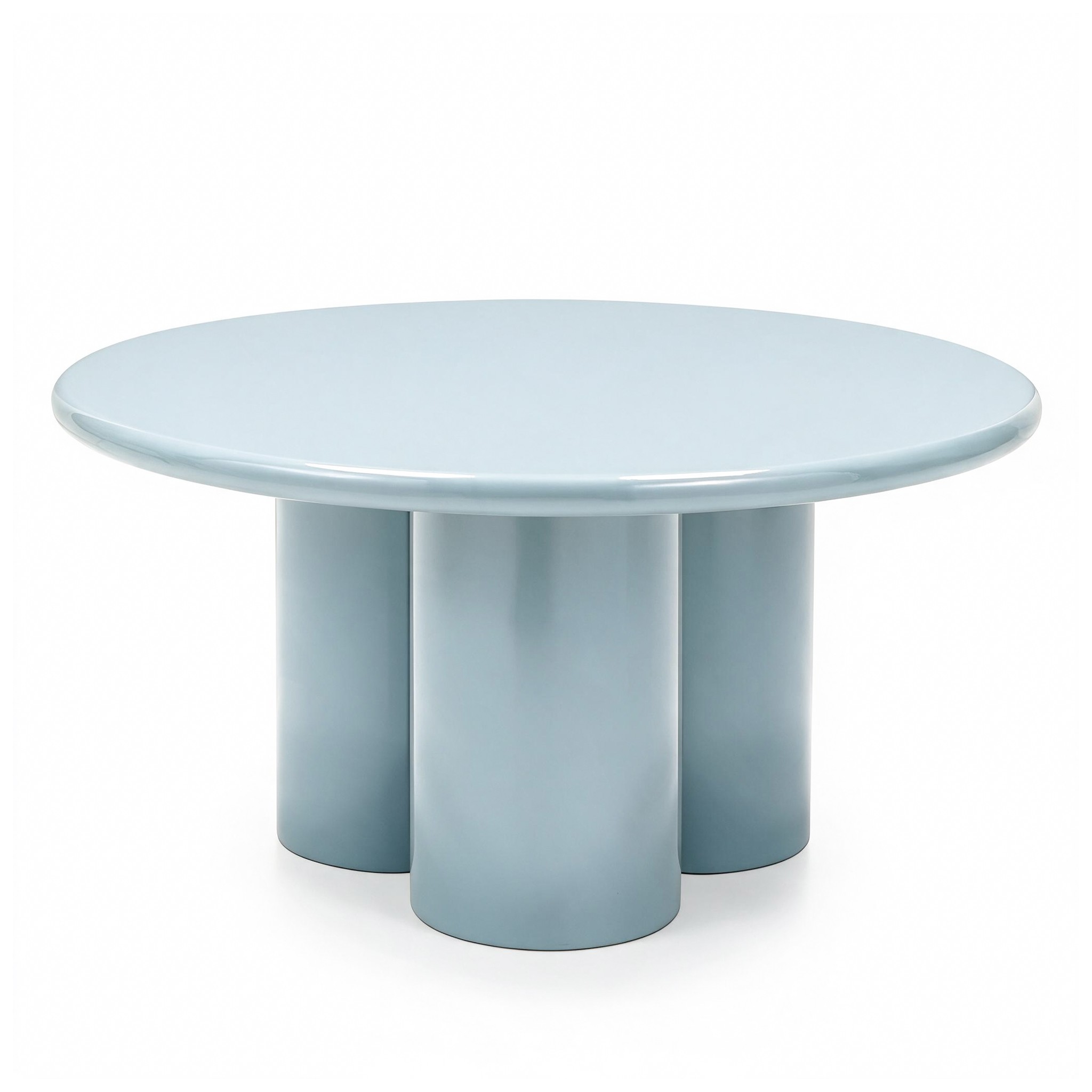 Stolik kawowy Everett 80 cm, błękitny/szary, glossy