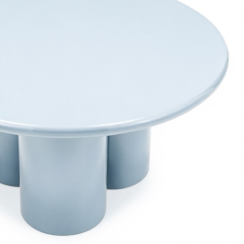 Stolik kawowy Everett 80 cm, błękitny/szary, glossy