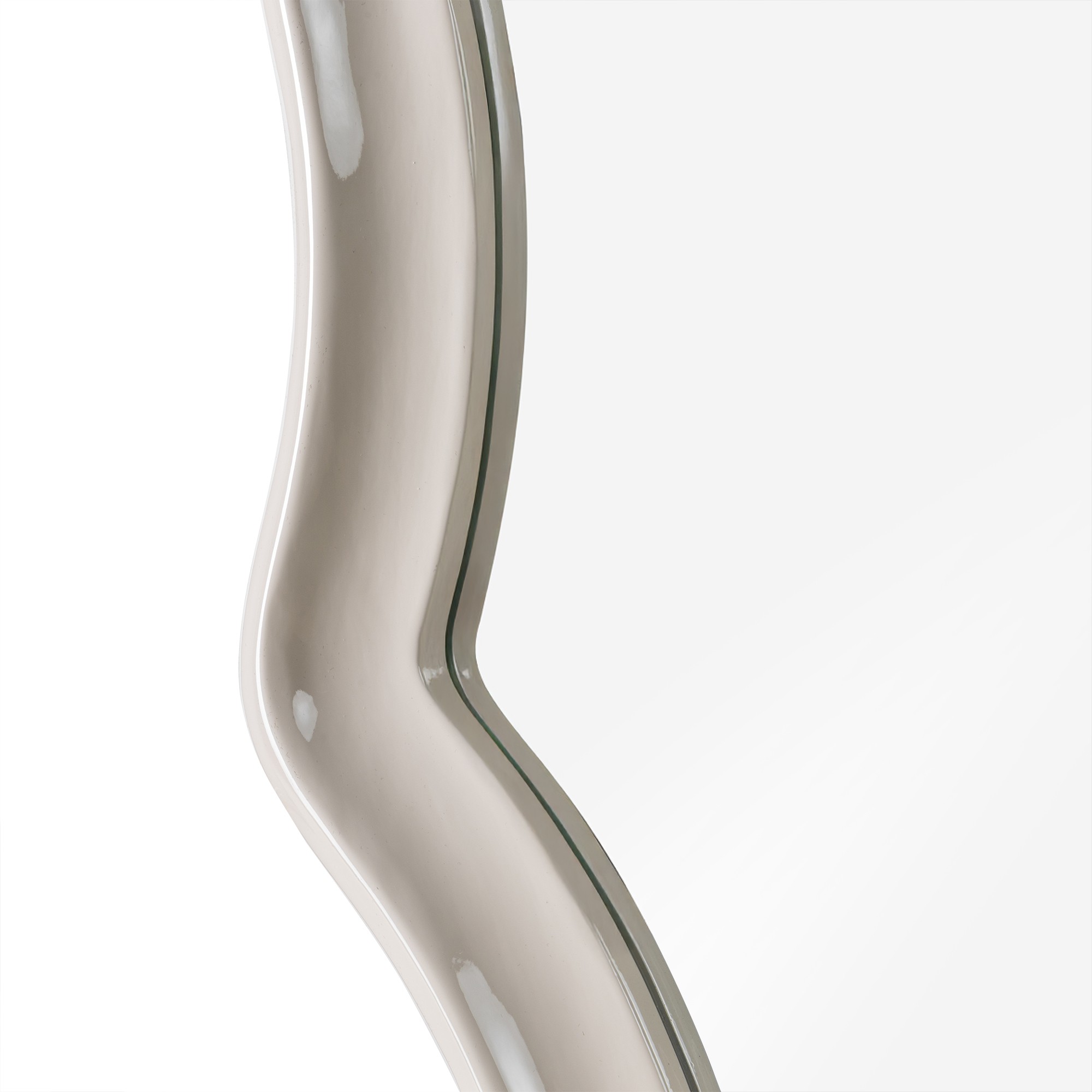 Lustro wiszące Luppo, 100 cm, jasnobeżowe, glossy