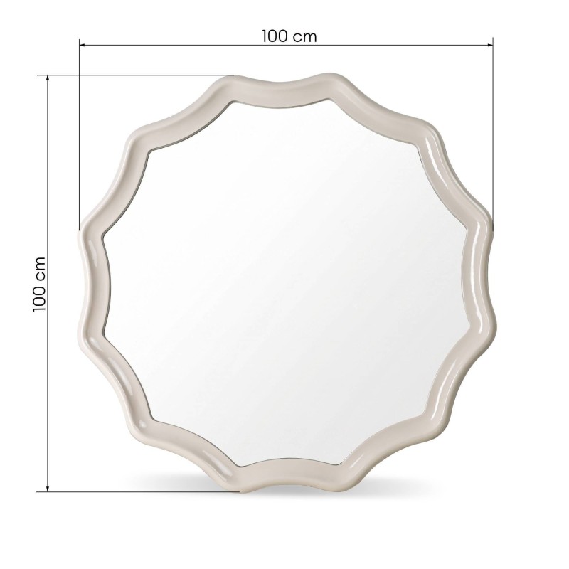 Lustro wiszące Luppo, 100 cm, jasnobeżowe, glossy
