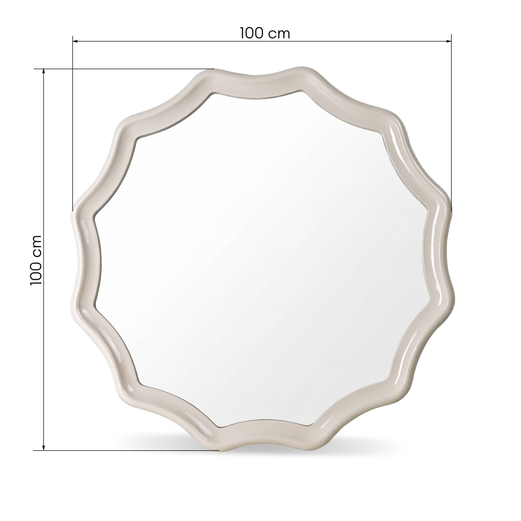 Lustro wiszące Luppo, 100 cm, jasnobeżowe, glossy