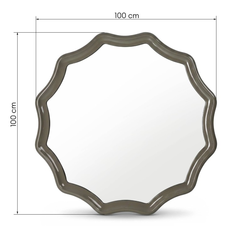 Lustro wiszące Luppo, 100 cm, zielono-szare, glossy