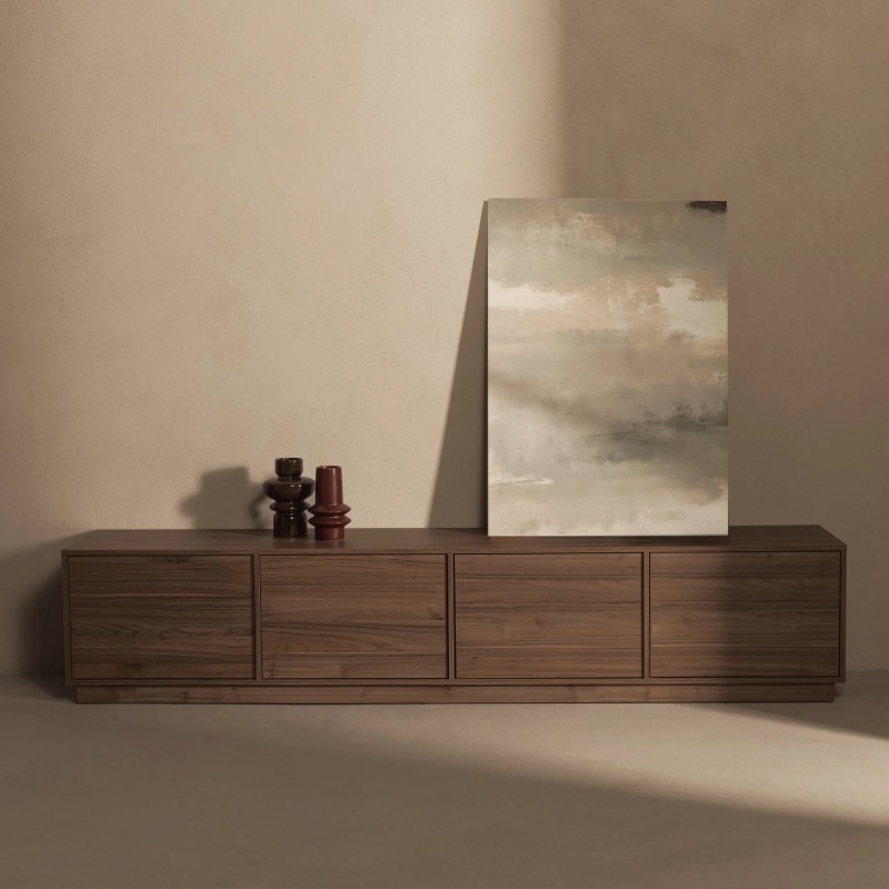 Szafka RTV 220 cm Japandi orzech royal – szafka pod telewizor
