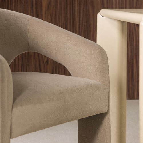 Krzesło tapicerowane Nuria jasnobrązowe, nowoczesny design