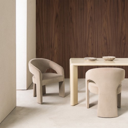 Krzesło tapicerowane Nuria jasnobrązowe, nowoczesny design