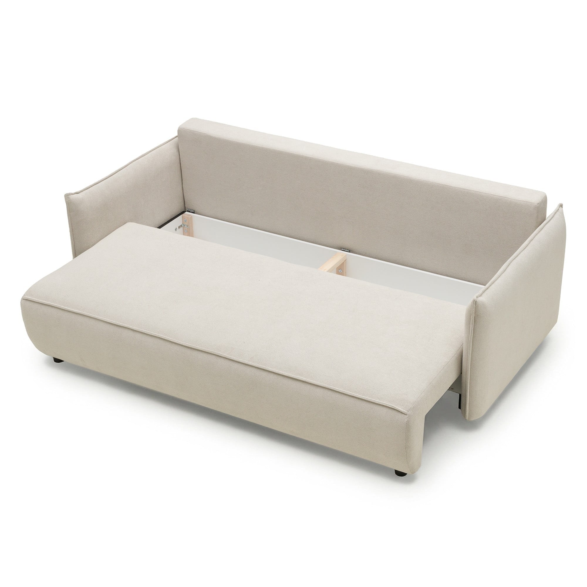 OU-2957 Sofa rozkładana Sofino z pojemnikiem, jasnobeżowa