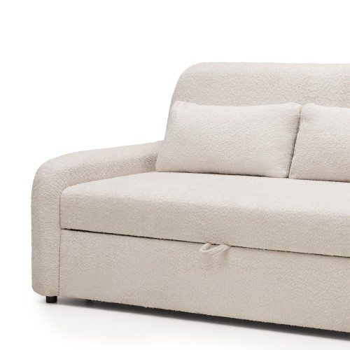 Sofa z funkcją spania Luno Maxi jasnobeżowa boucle