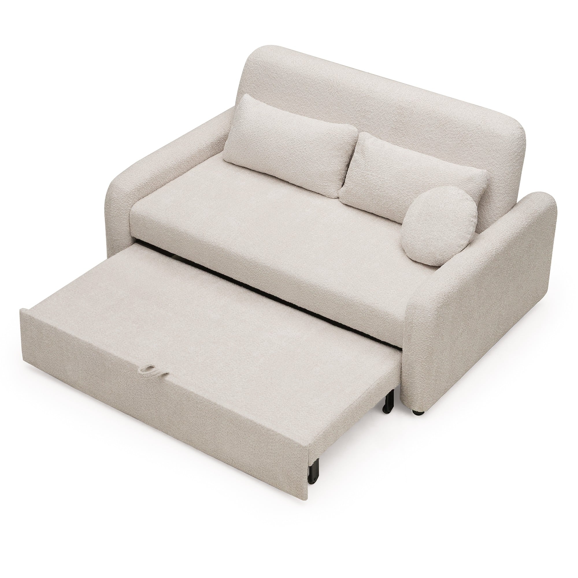 Sofa z funkcją spania Luno Maxi jasnobeżowa boucle