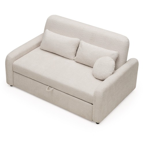 Sofa z funkcją spania Luno Maxi jasnobeżowa boucle
