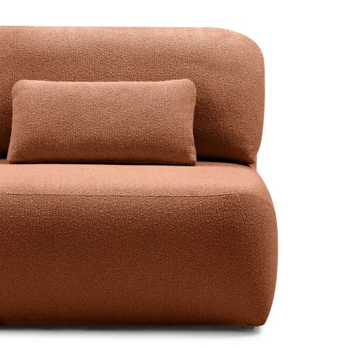 Sofa z funkcją spania i pojemnikiem Liva, miedziana, boucle