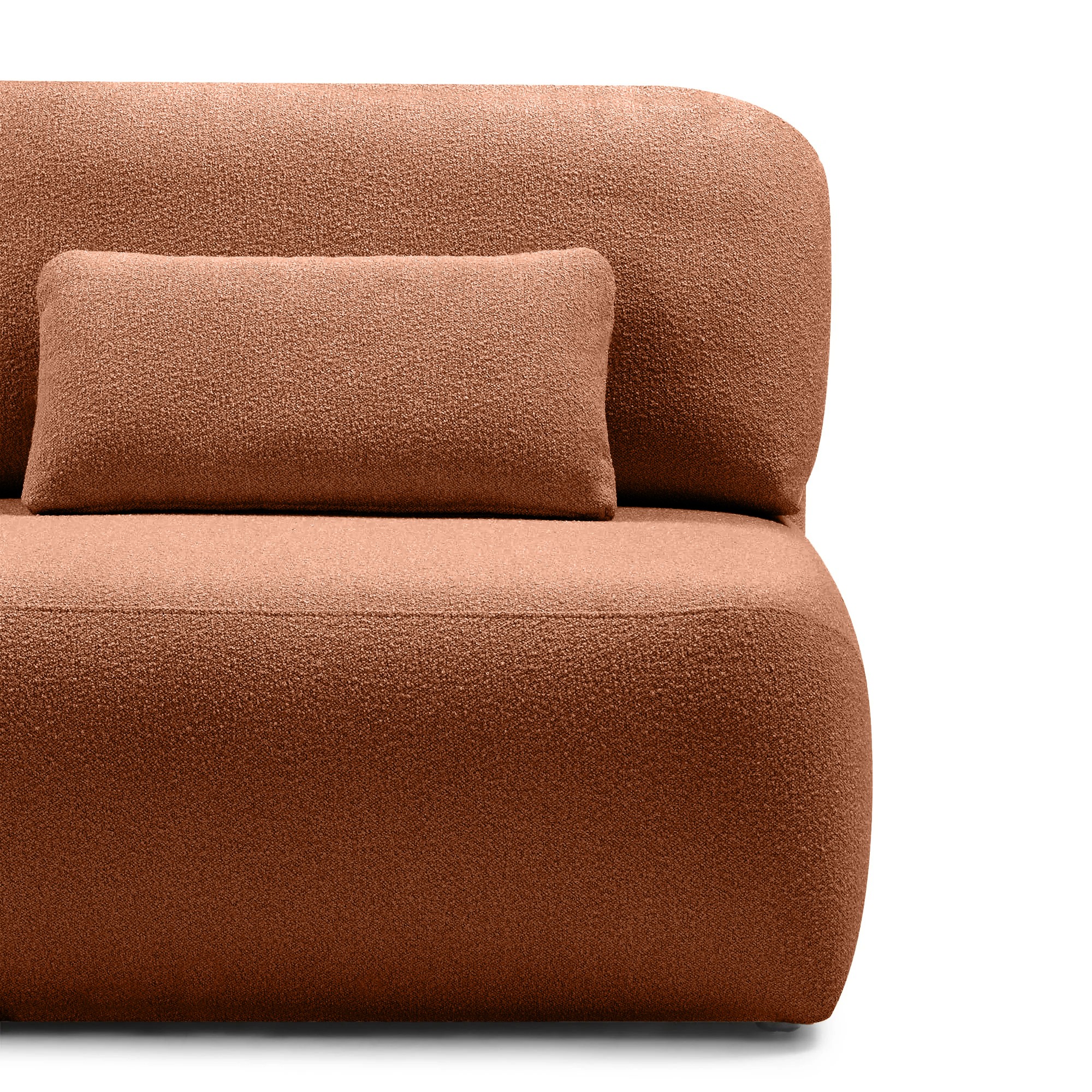 Sofa z funkcją spania i pojemnikiem Liva, miedziana, boucle