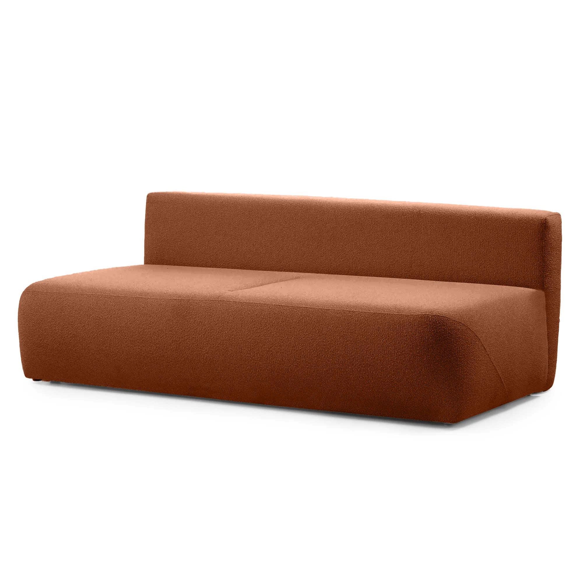 Sofa z funkcją spania i pojemnikiem Liva, miedziana, boucle