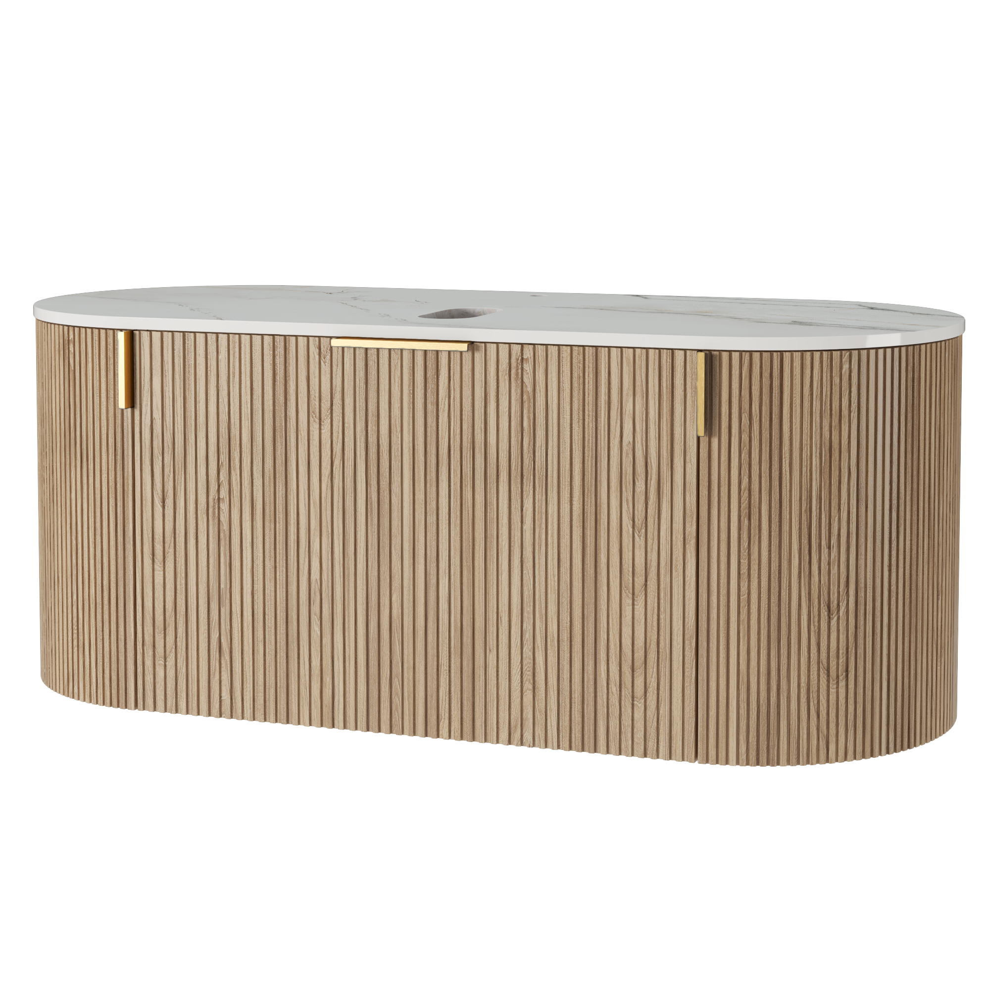 Szafka z blatem i umywalką La simplicite 100 cm Glit White/dąb