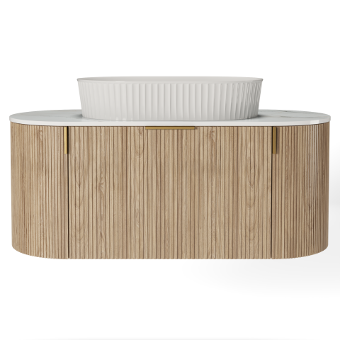 Szafka z blatem i umywalką La simplicite 100 cm Glit White/dąb