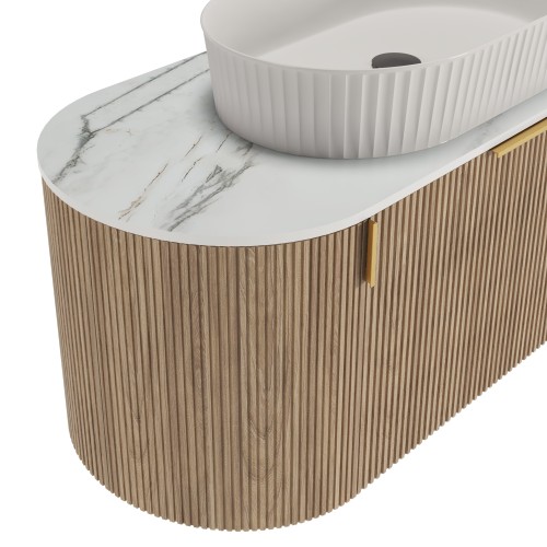 Szafka z blatem i umywalką La simplicite 100 cm Glit White/dąb