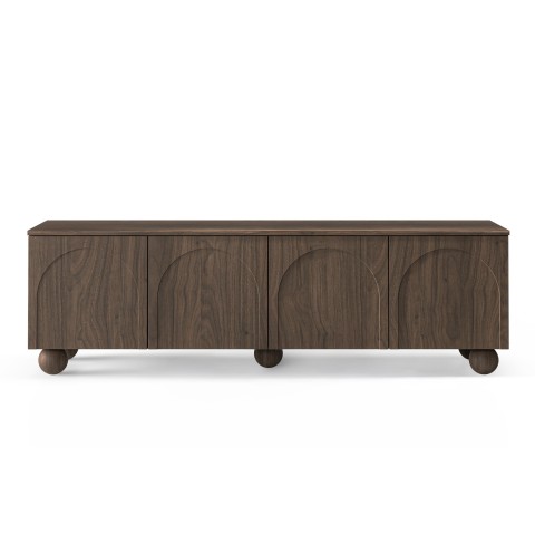 Szafka RTV Helene 161 cm Orzech Villa, nóżki kulki