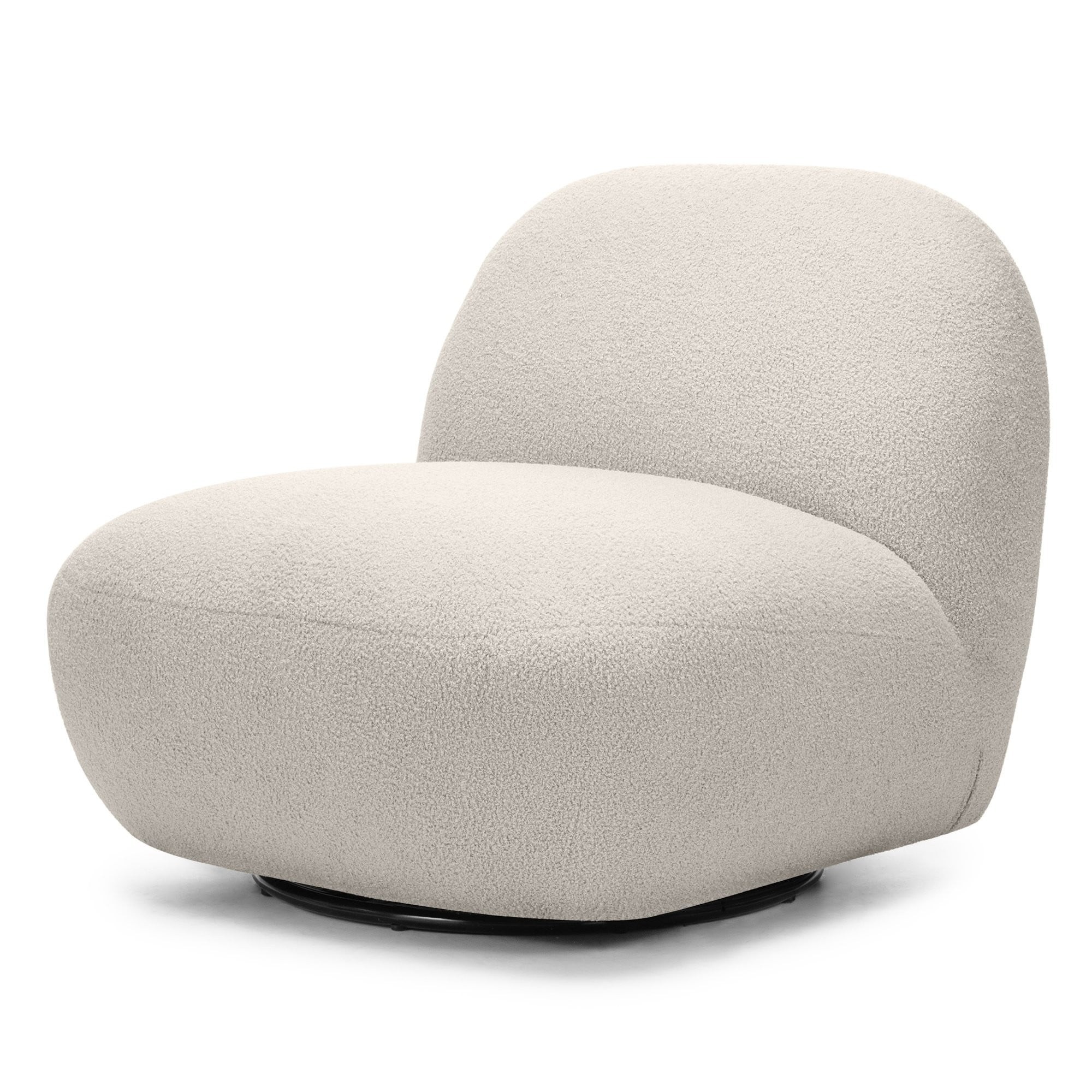 OU-3053 Fotel obrotowy Mikado, jasnobeżowy, boucle, obły