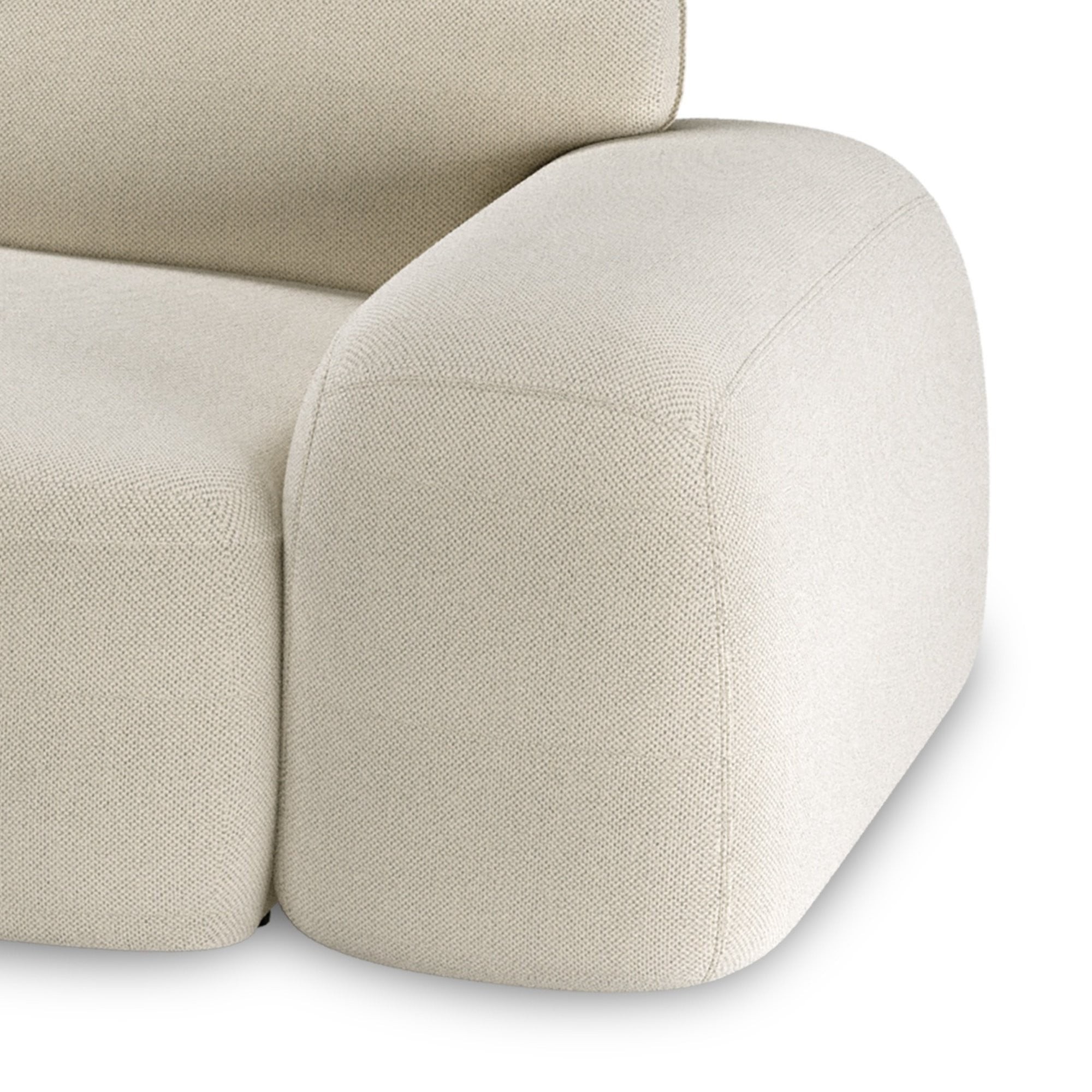 OU-3046 Sofa Linea jasnobeżowa z pojemnikiem, obła