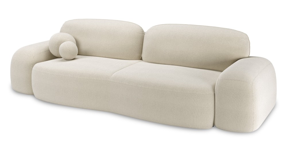 OU-3046 Sofa Linea jasnobeżowa z pojemnikiem, obła