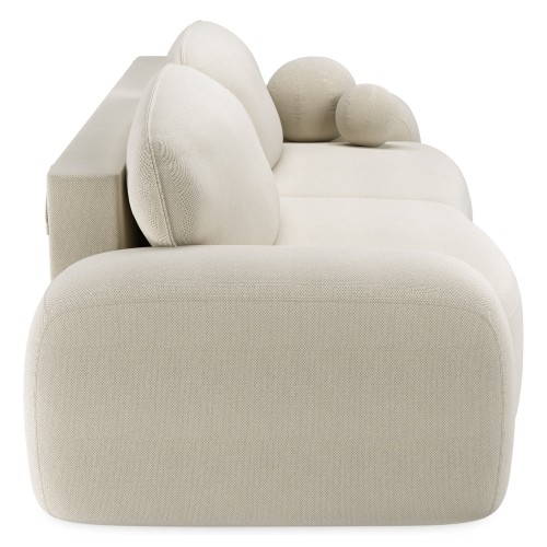 OU-3046 Sofa Linea jasnobeżowa z pojemnikiem, obła