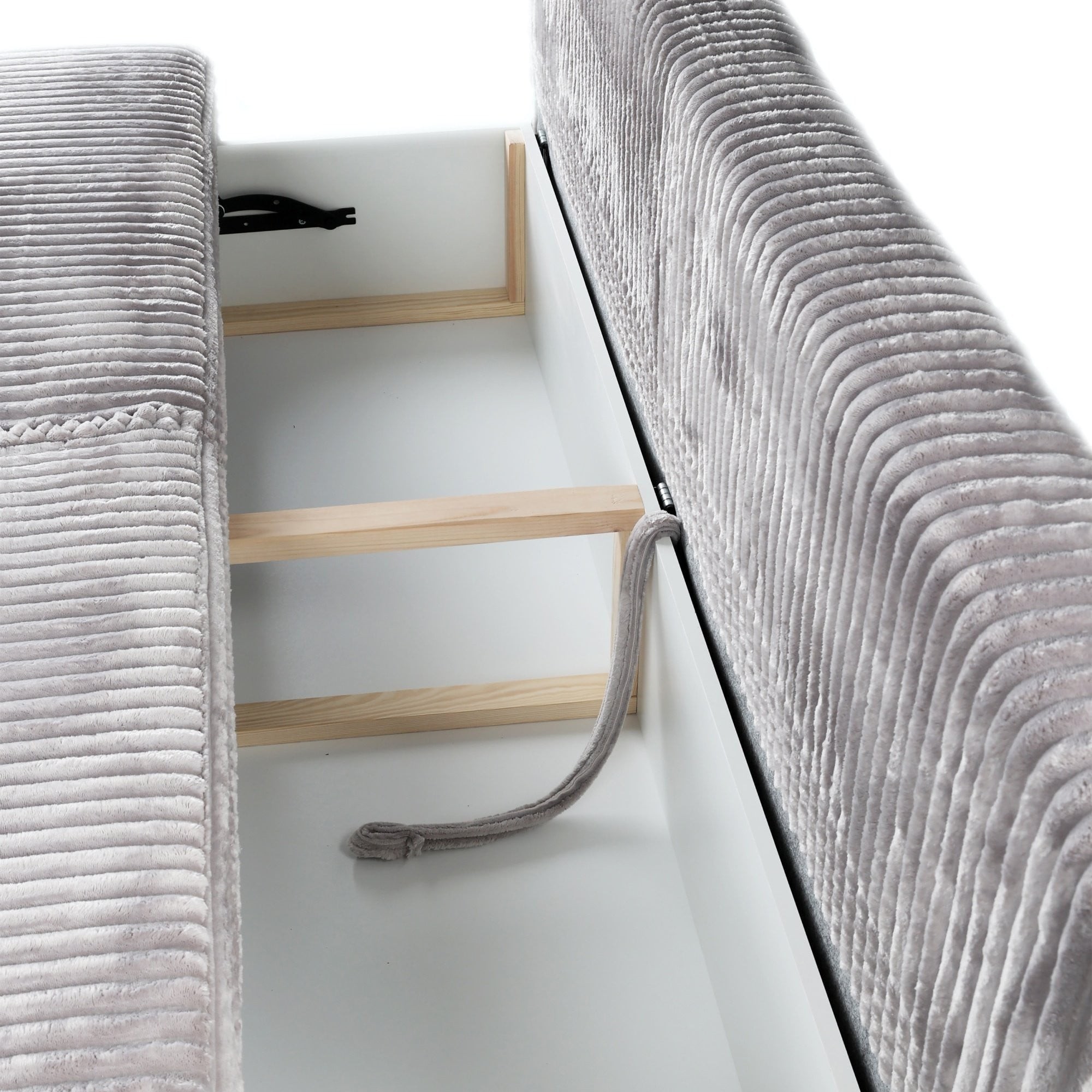 OU-3035 Sofa rozkładana Sofuto z pojemnikiem, ciemnoszara, sztruks