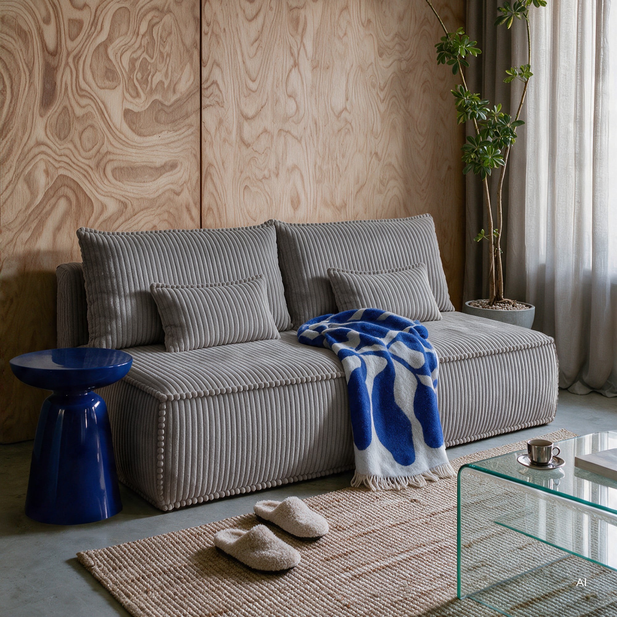 OU-3035 Sofa rozkładana Sofuto z pojemnikiem, ciemnoszara, sztruks