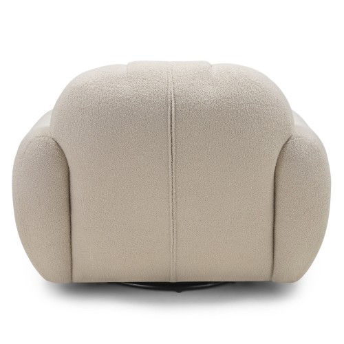 OU-3021 Fotel obrotowy Solla, jasnobeżowy, boucle, obłe kształty