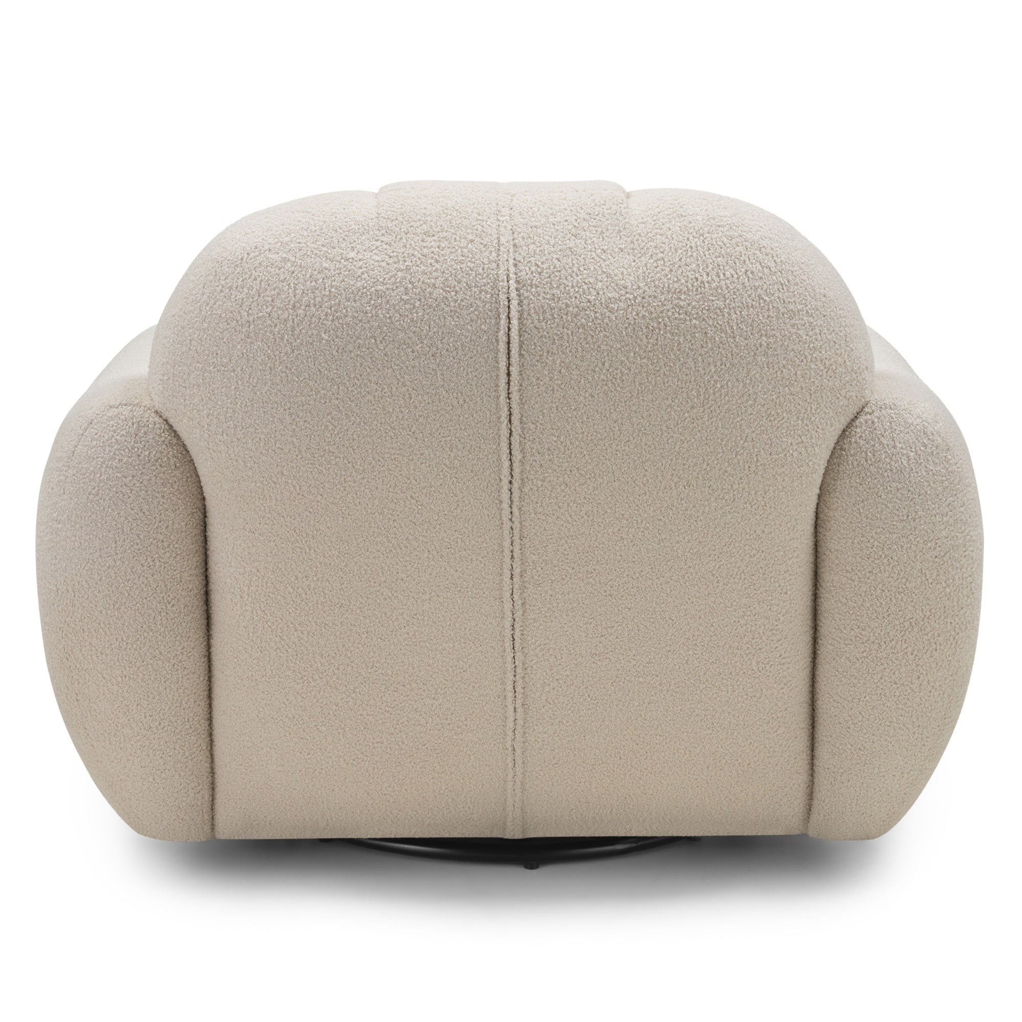OU-3021 Fotel obrotowy Solla, jasnobeżowy, boucle, obłe kształty