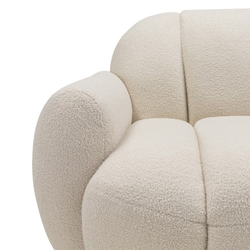 OU-3021 Fotel obrotowy Solla, jasnobeżowy, boucle, obłe kształty