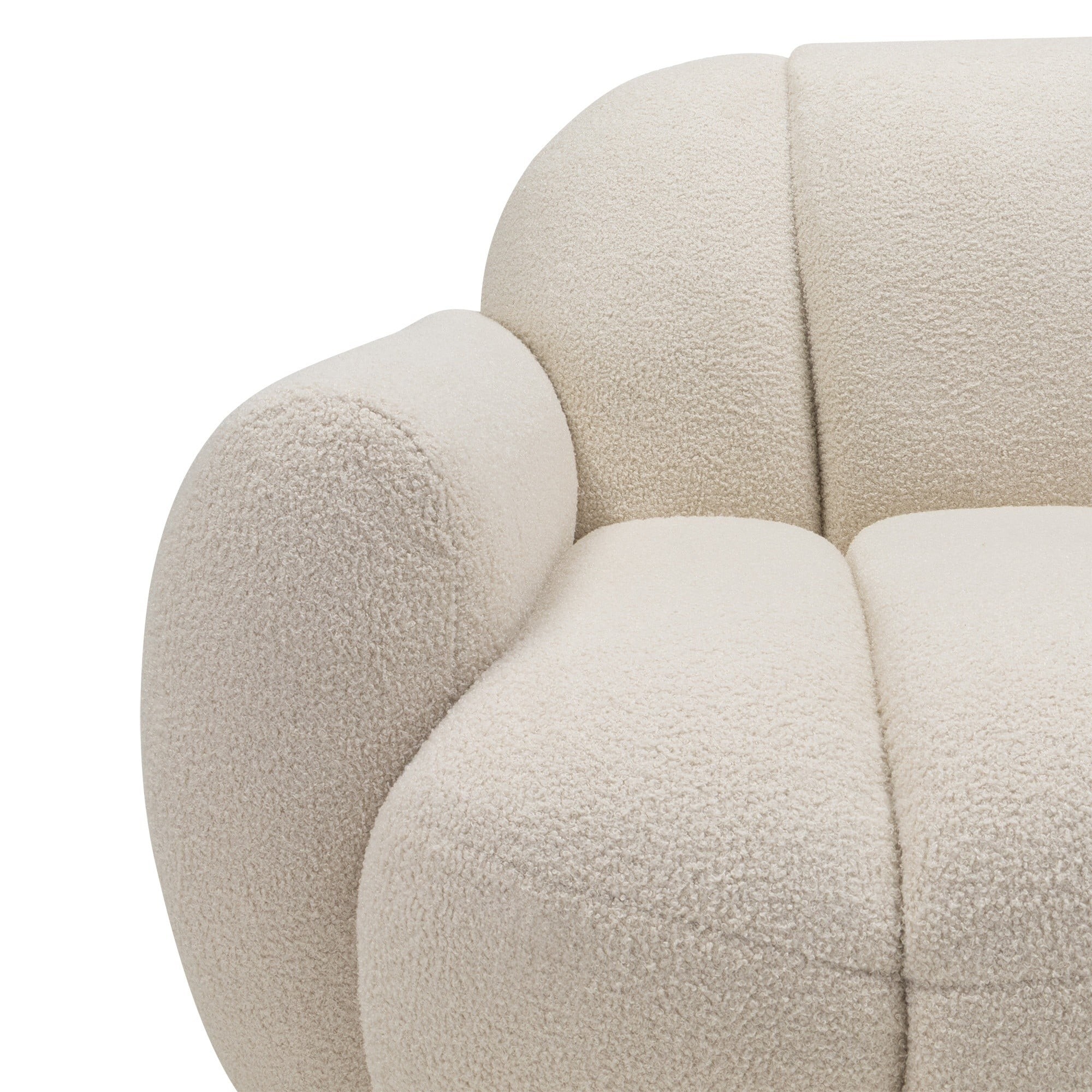 OU-3021 Fotel obrotowy Solla, jasnobeżowy, boucle, obłe kształty