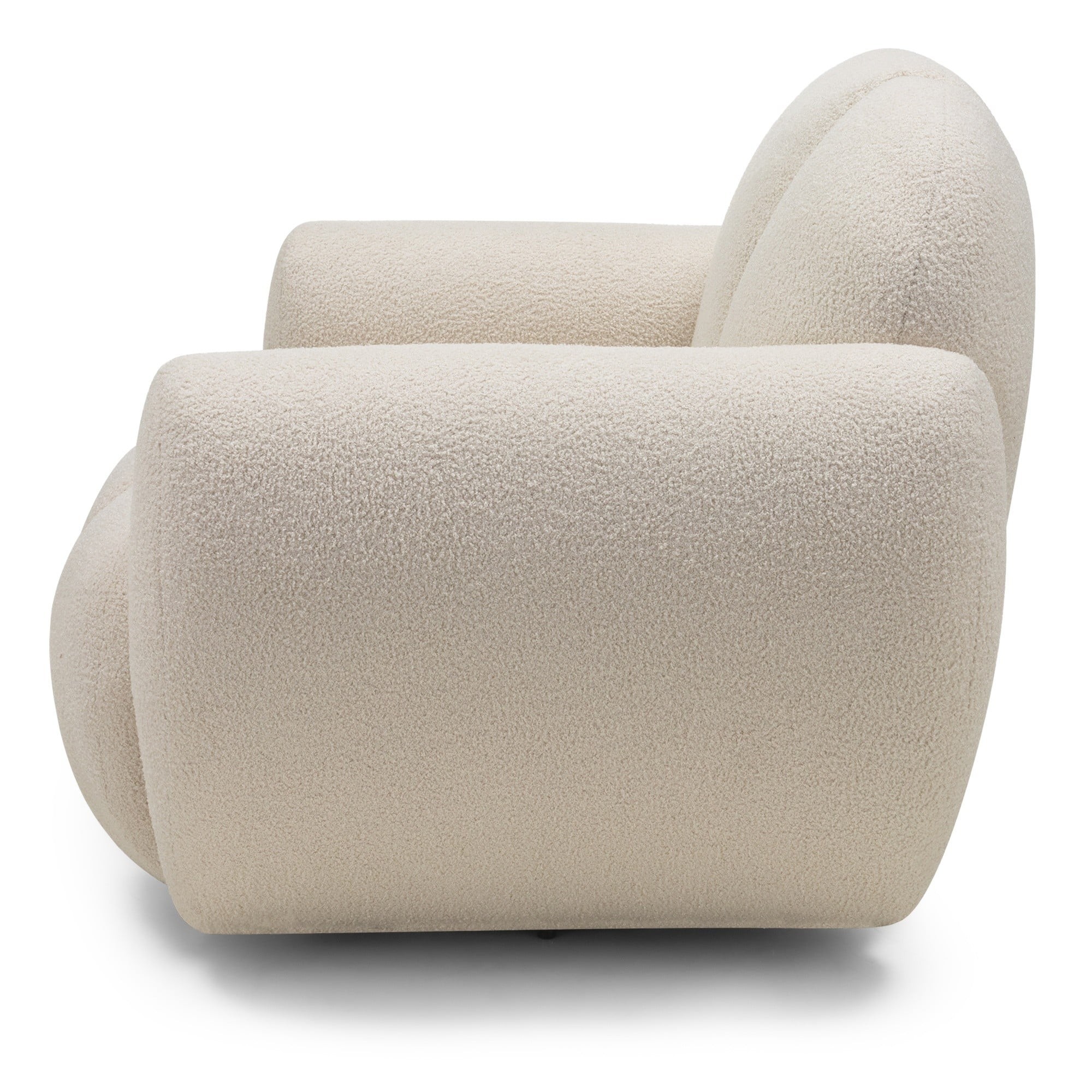 OU-3021 Fotel obrotowy Solla, jasnobeżowy, boucle, obłe kształty