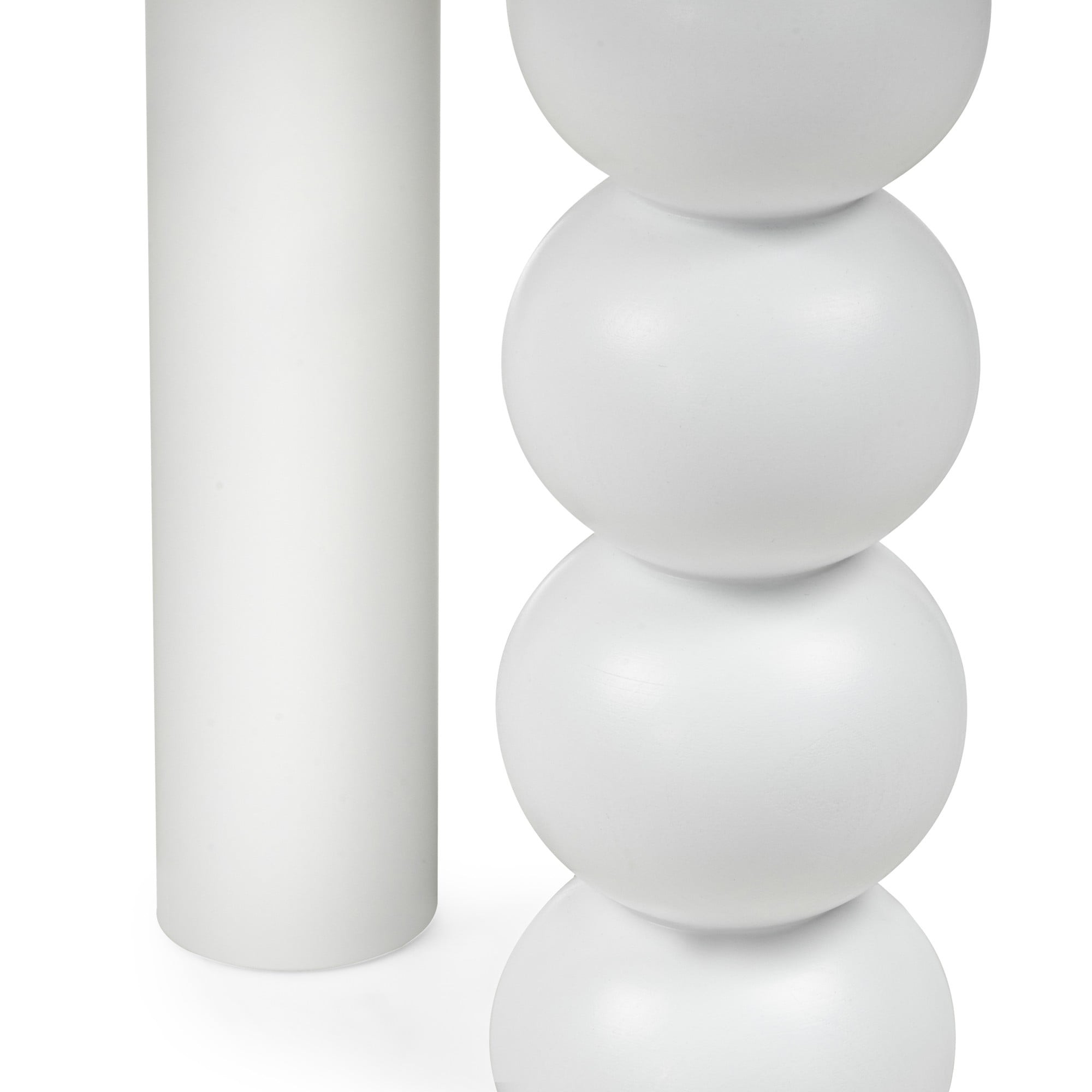 OU-3073 Stół Bolla 100 cm, fornir bukowy, biały, dekoracyjna noga