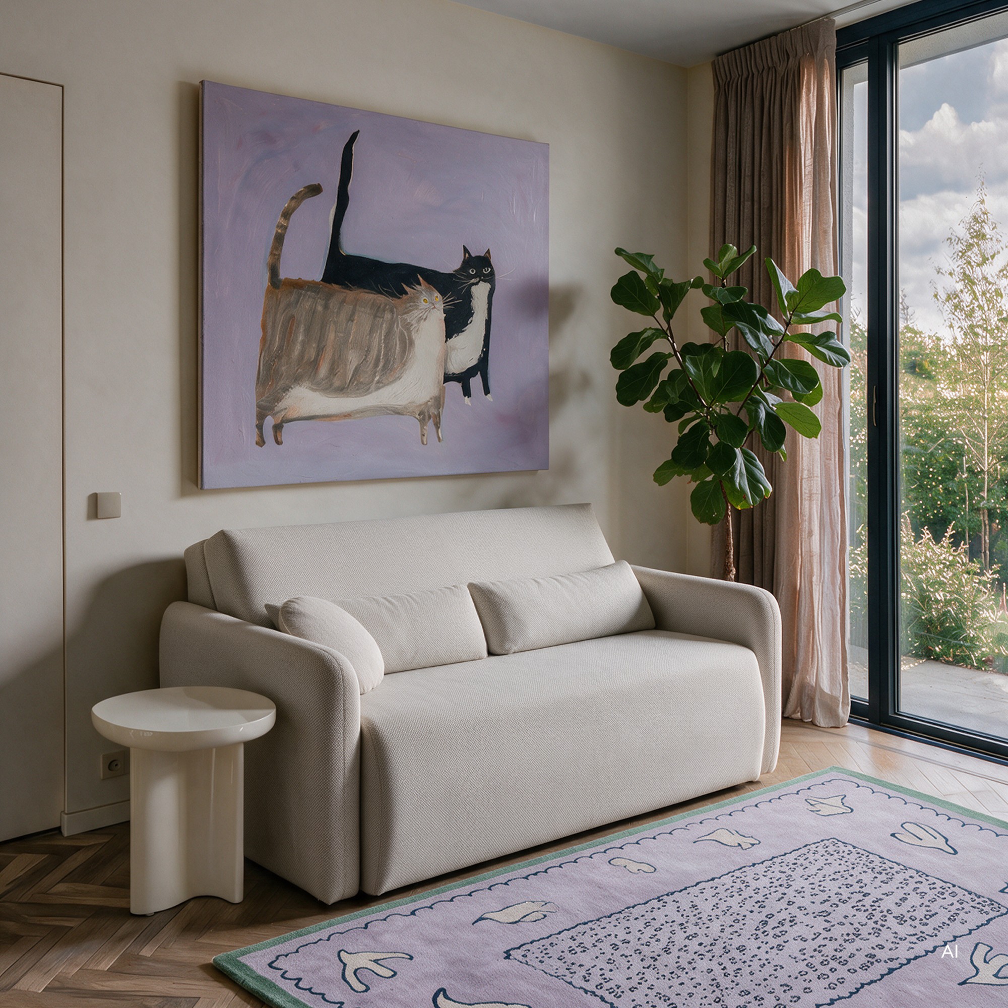 Sofa rozkładana z pojemnikiem Diosa Maxi, jasnobeżowa