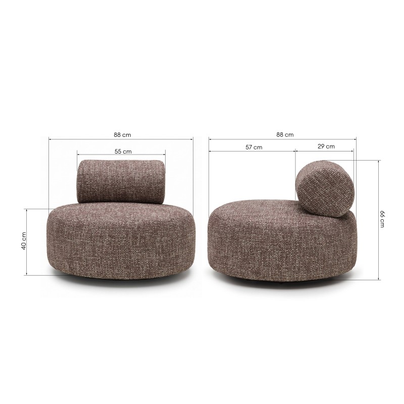 OU-2941 Fotel obrotowy Moso brązowy, obłe kształty