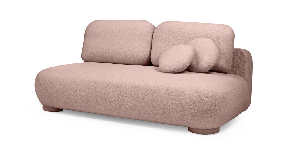 OU-3100 Sofa z funkcją spania i pojemnikiem Mikado, jasny beż boucle
