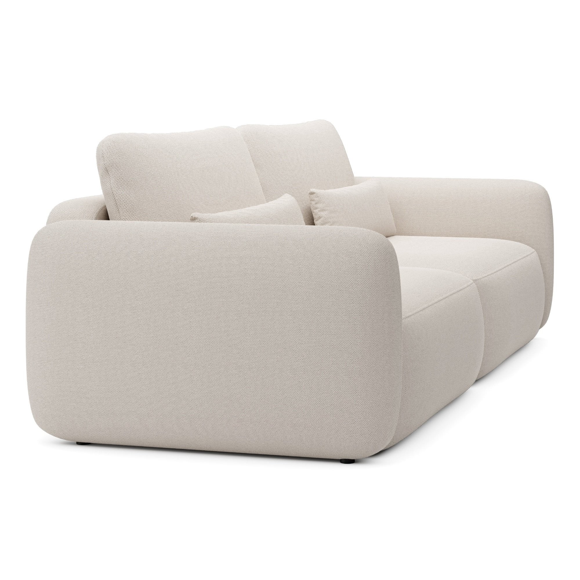 Sofa rozkładana Mossa z pojemnikiem, obłe kształty