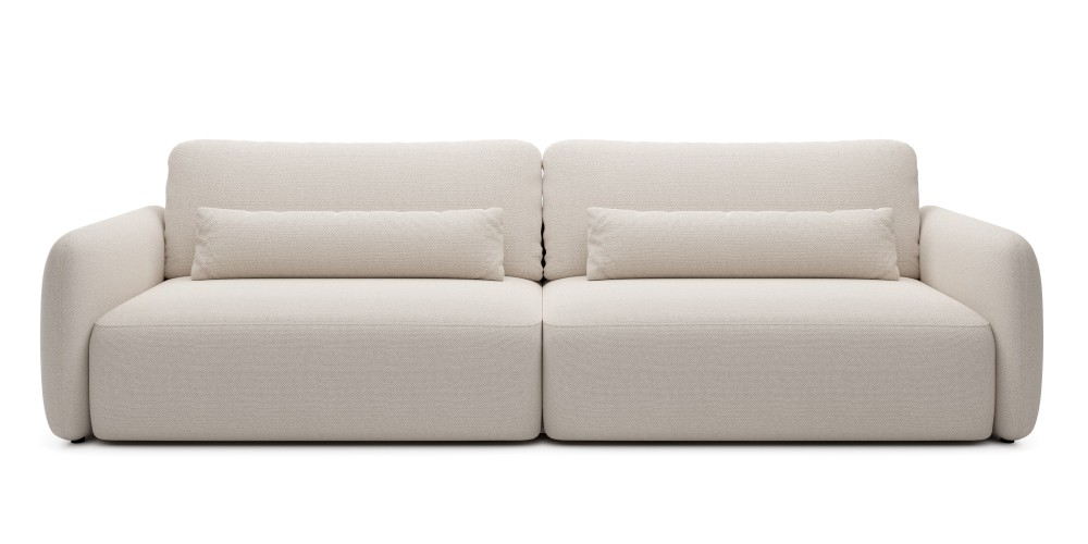 Sofa rozkładana Mossa Big z 2 pojemnikami, obłe kształty