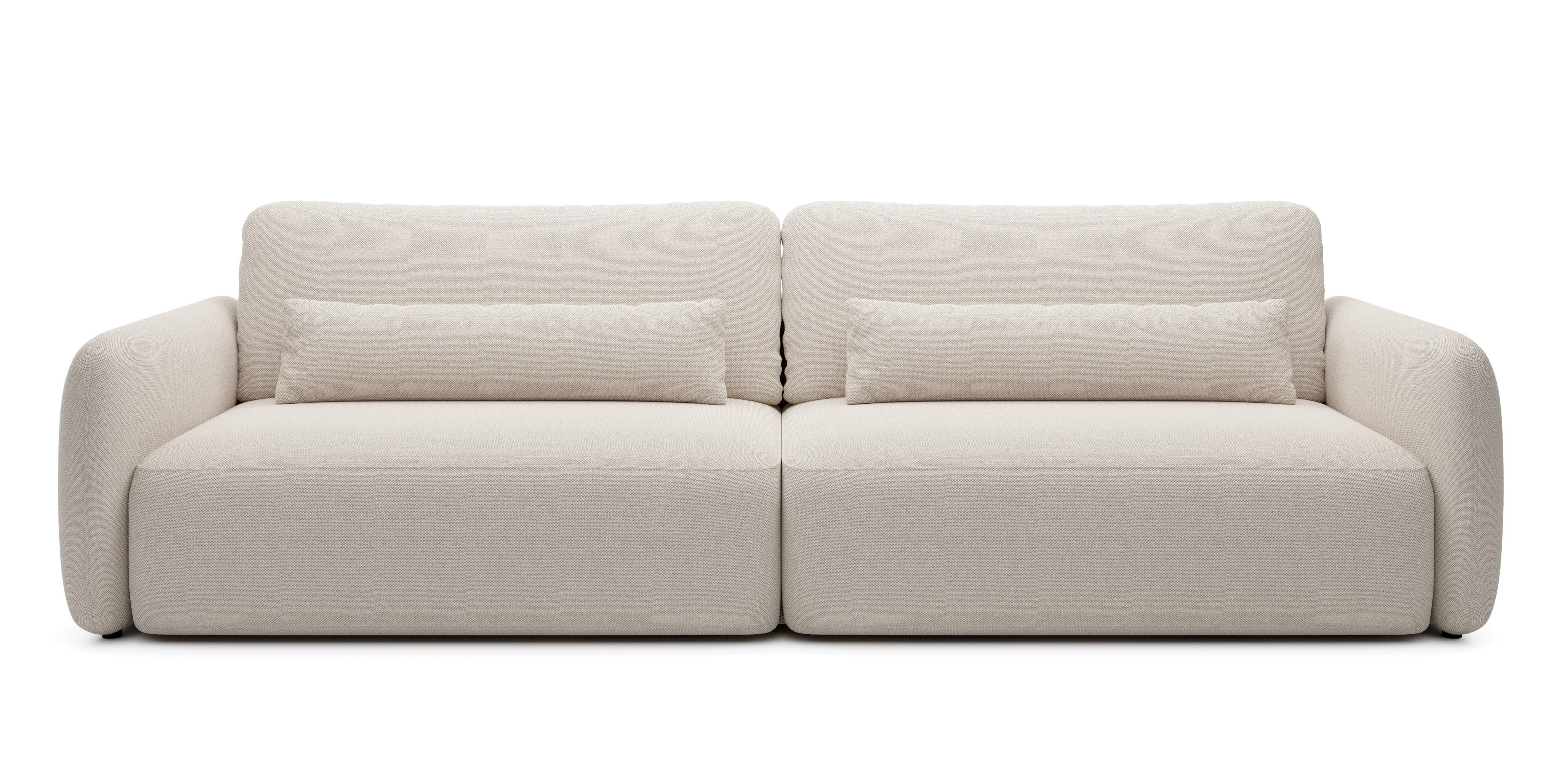 Sofa rozkładana Mossa Big z 2 pojemnikami, obłe kształty