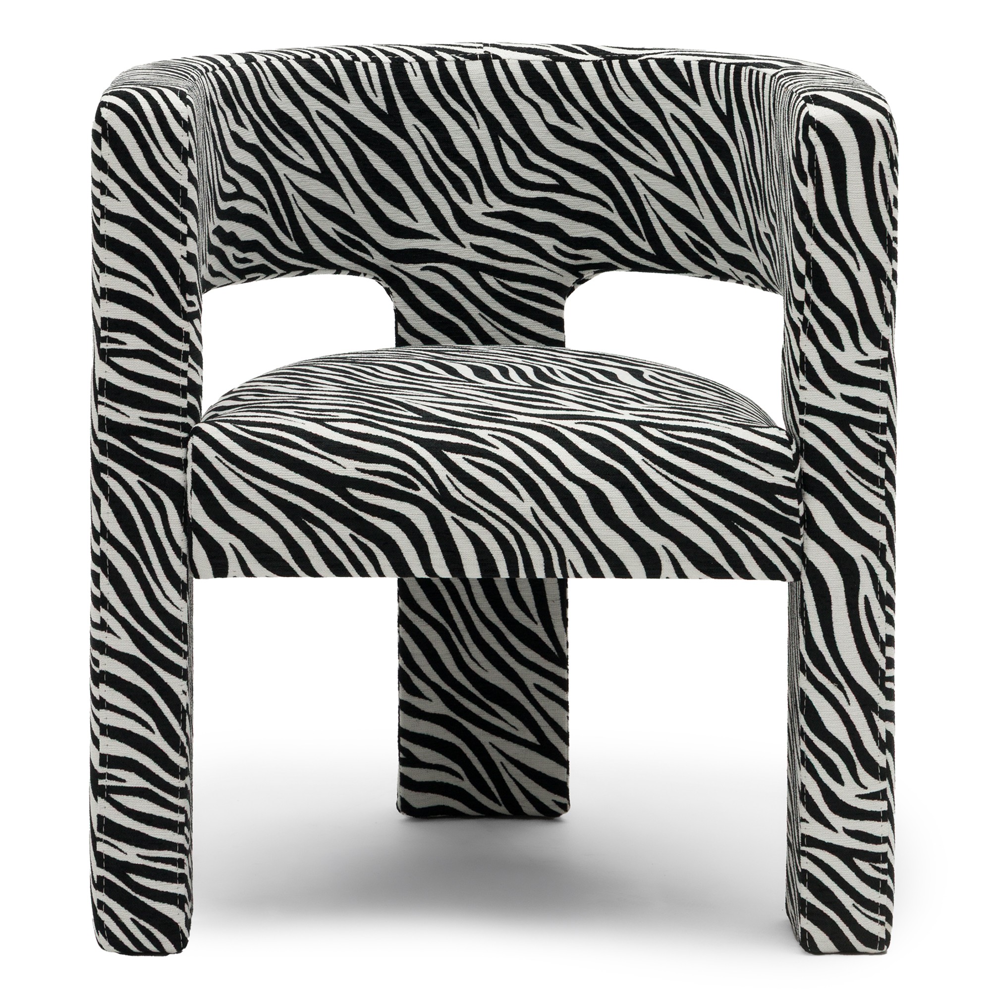 Fotel Alpah, czarno-biały żakard zebra