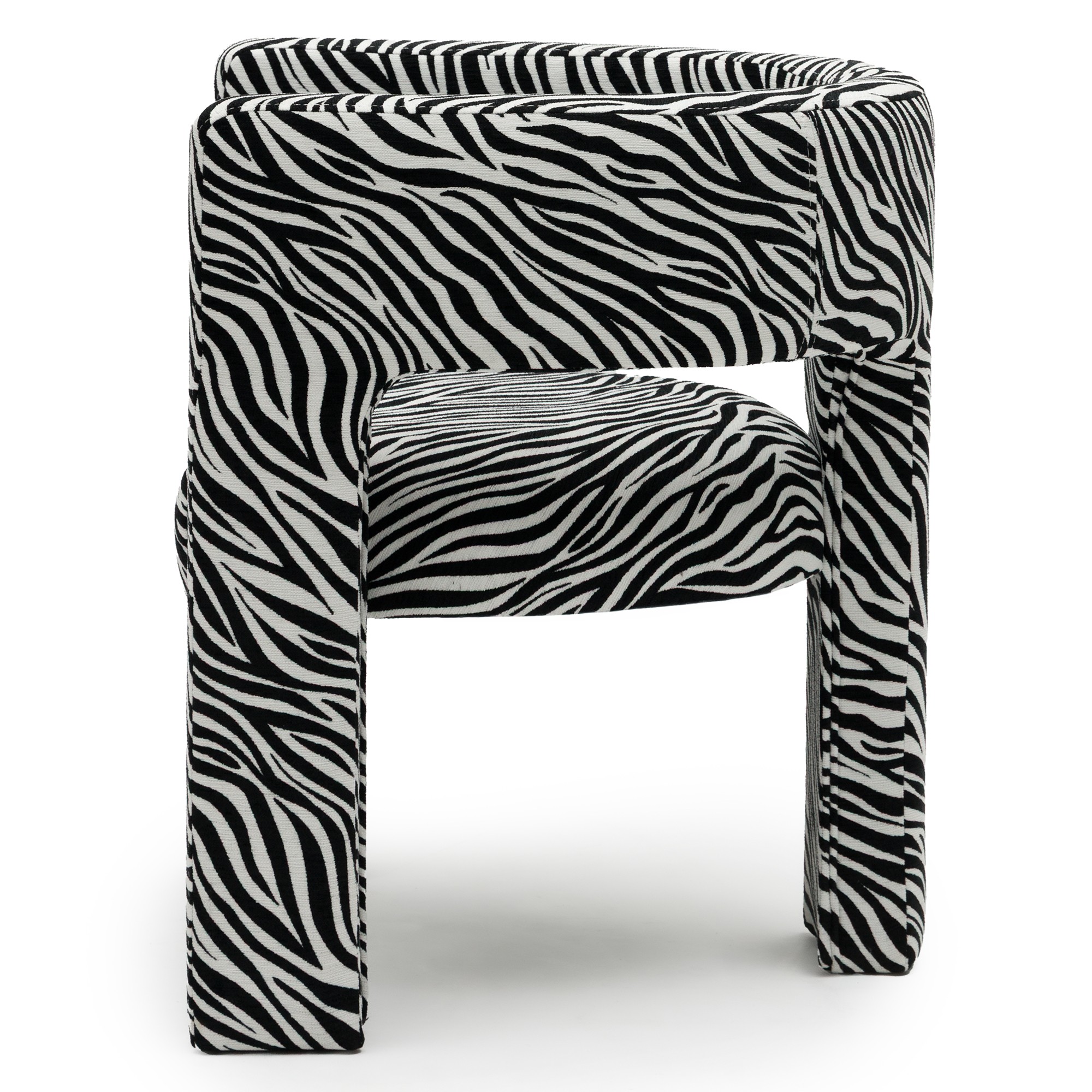 Fotel Alpah, czarno-biały żakard zebra