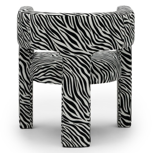 Fotel Alpah, czarno-biały żakard zebra