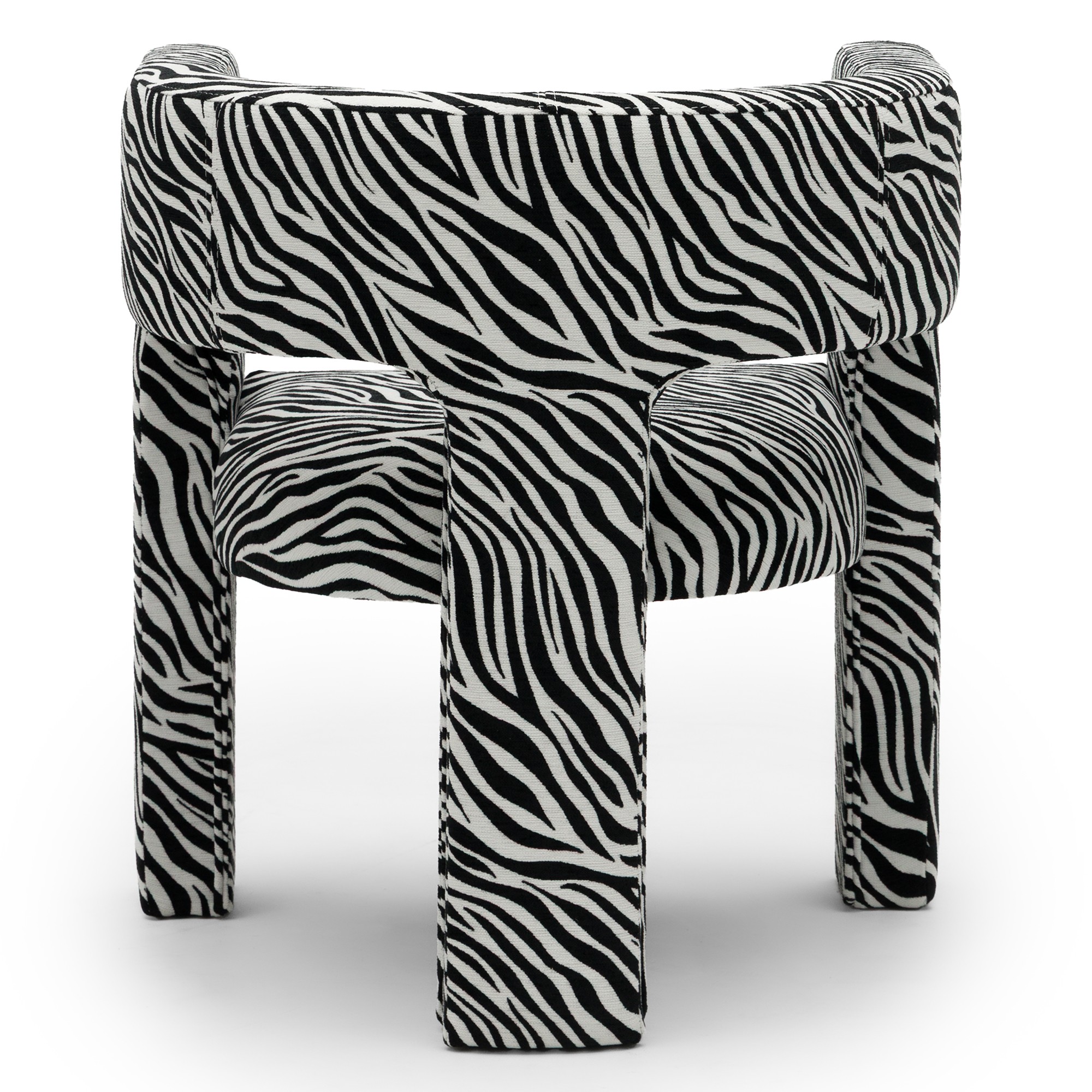 Fotel Alpah, czarno-biały żakard zebra