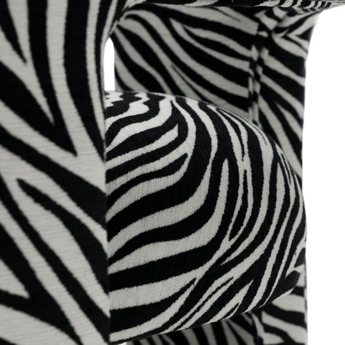Fotel Alpah, czarno-biały żakard zebra