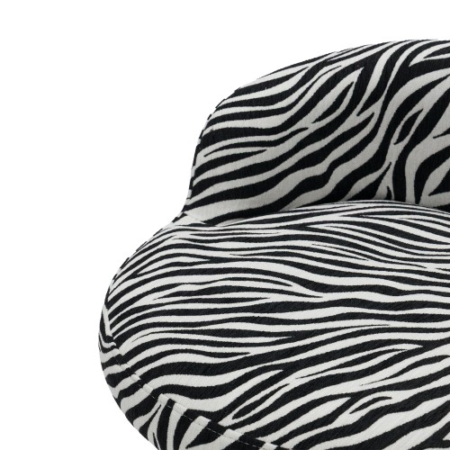 Fotel obrotowy Move czarno-biały żakard zebra, obłe kształty