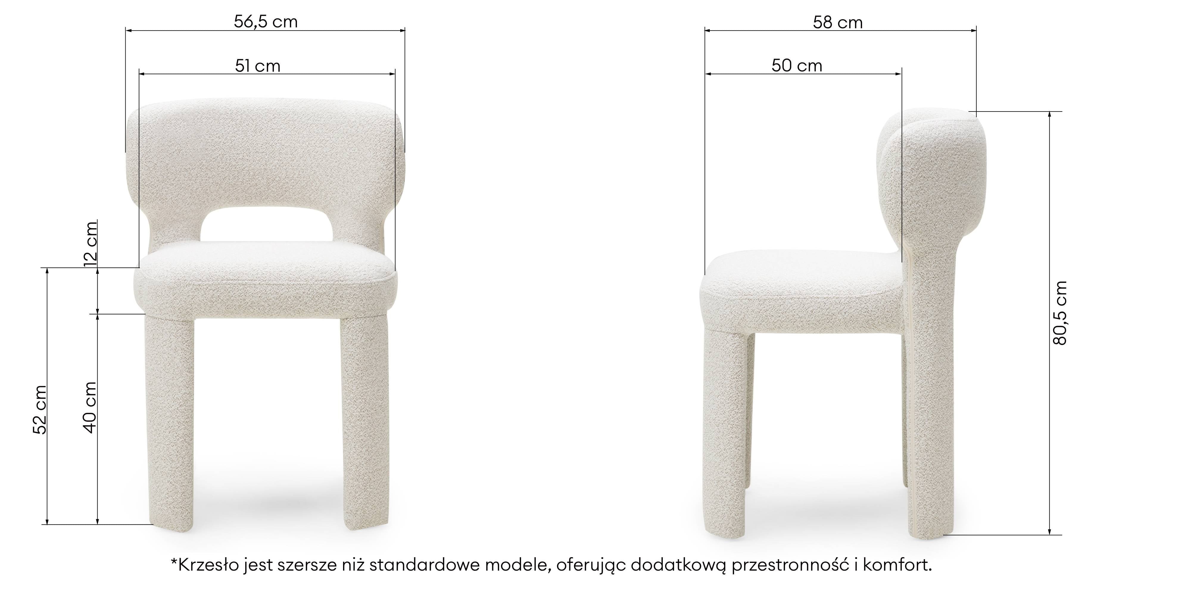 OU-2990 Krzesło tapicerowane Misu, kremowe/beżowe, nowoczesne