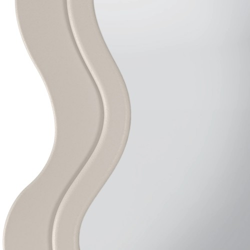 Lustro Vale 177x75 cm, falowana rama, jasnobeżowe, cement