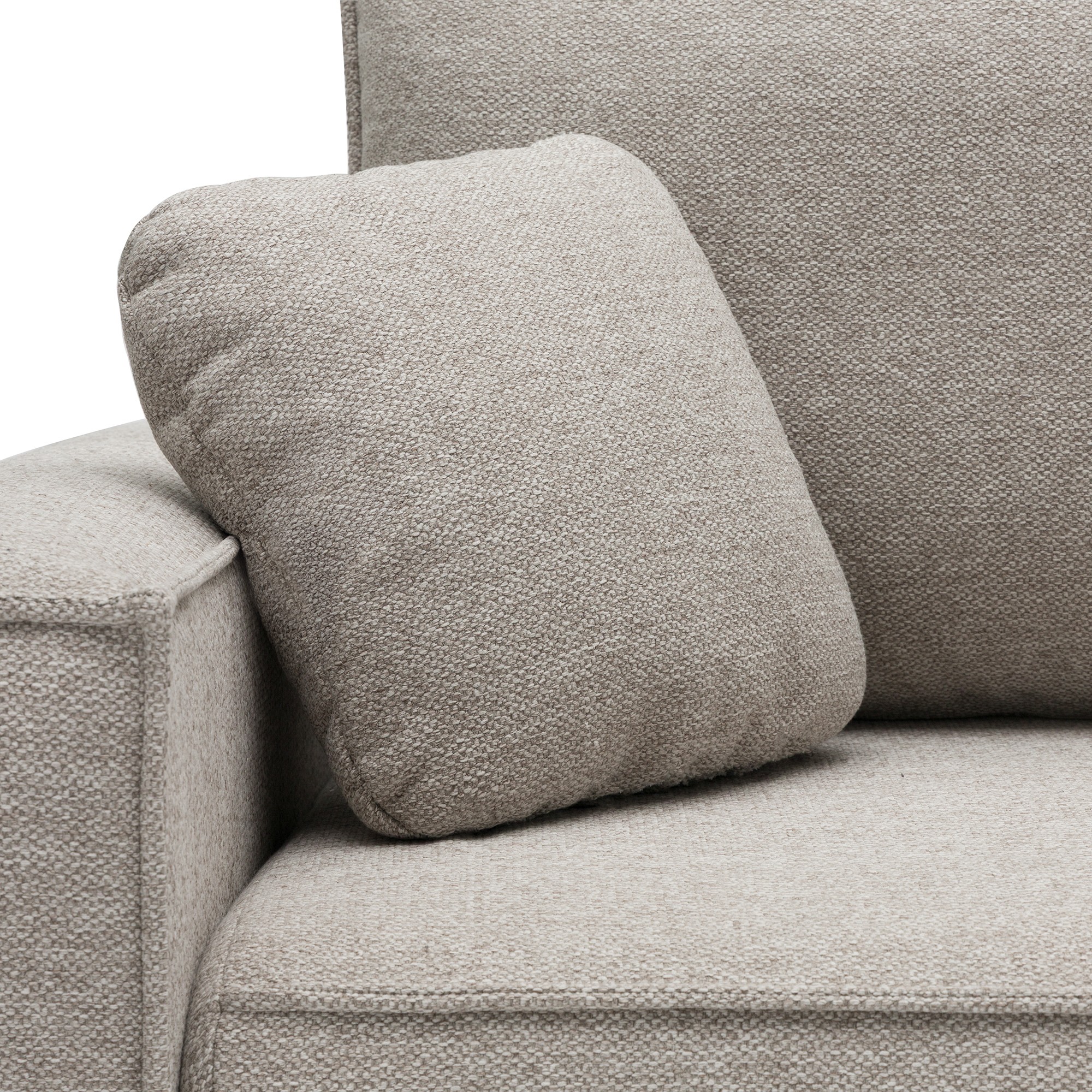 Sofa z funkcją spania i pojemnikiem Cube, beżowoszara