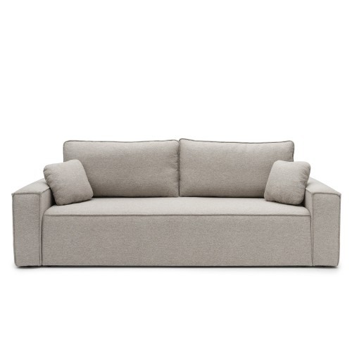 Sofa z funkcją spania i pojemnikiem Cube, beżowoszara
